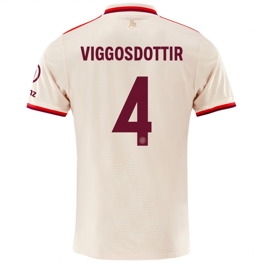 Criança Camisola Glódís Perla Viggósdóttir #4 Linho Terceiro 2024/25 Camisa