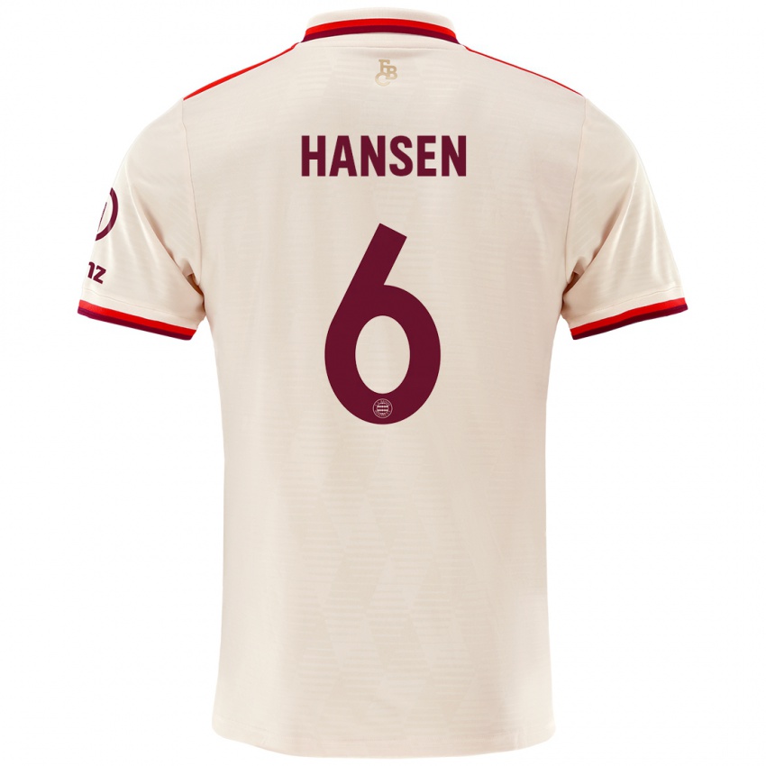 Criança Camisola Tuva Hansen #6 Linho Terceiro 2024/25 Camisa