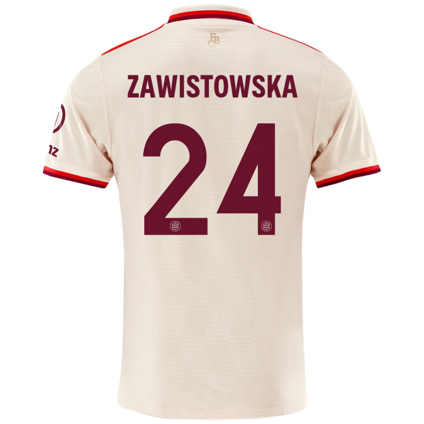 Criança Camisola Weronika Zawistowska #24 Linho Terceiro 2024/25 Camisa