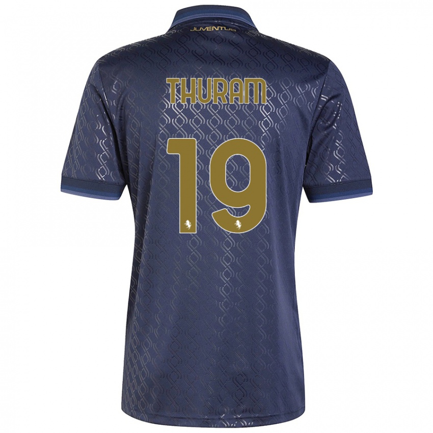 Criança Camisola Khéphren Thuram #19 Azul-Marinho Terceiro 2024/25 Camisa