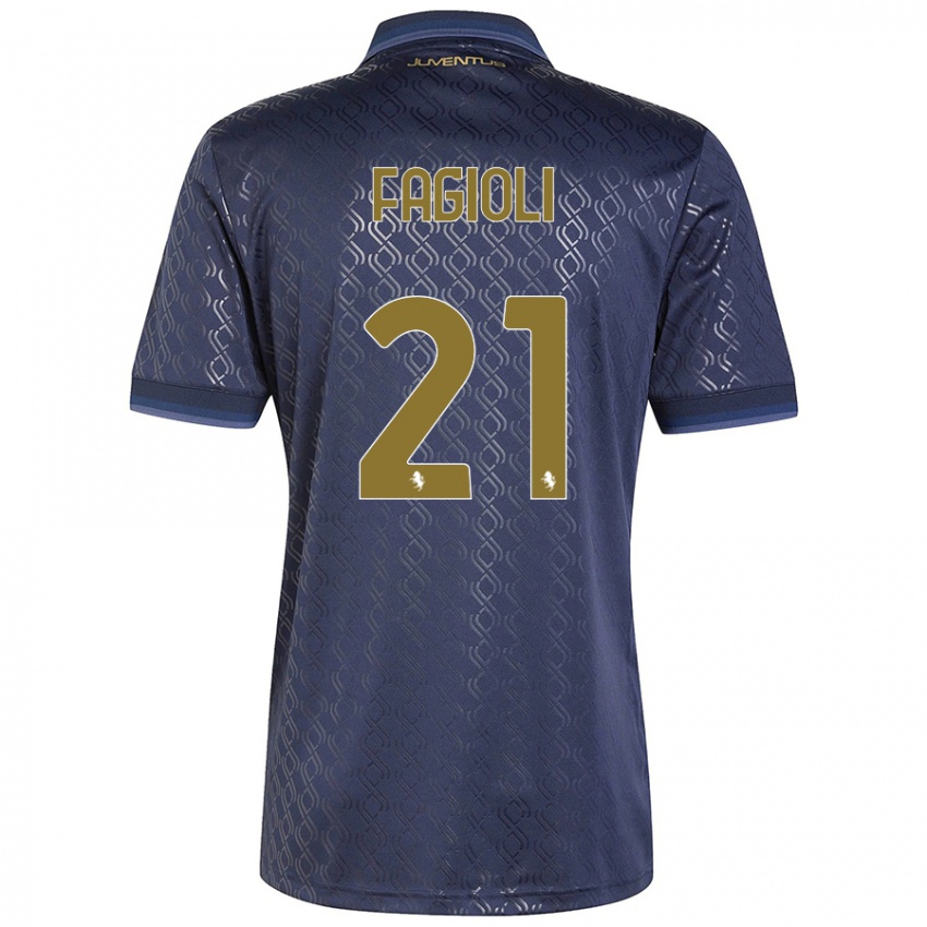 Criança Camisola Nicolo Fagioli #21 Azul-Marinho Terceiro 2024/25 Camisa