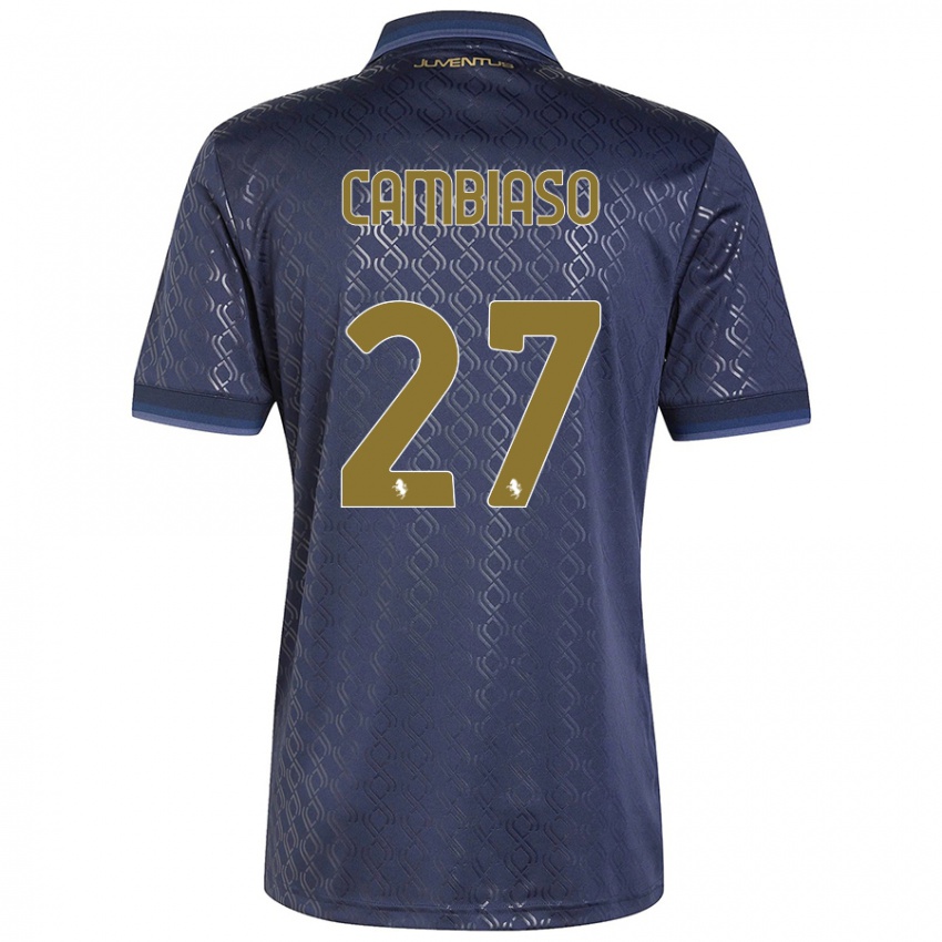 Criança Camisola Andrea Cambiaso #27 Azul-Marinho Terceiro 2024/25 Camisa