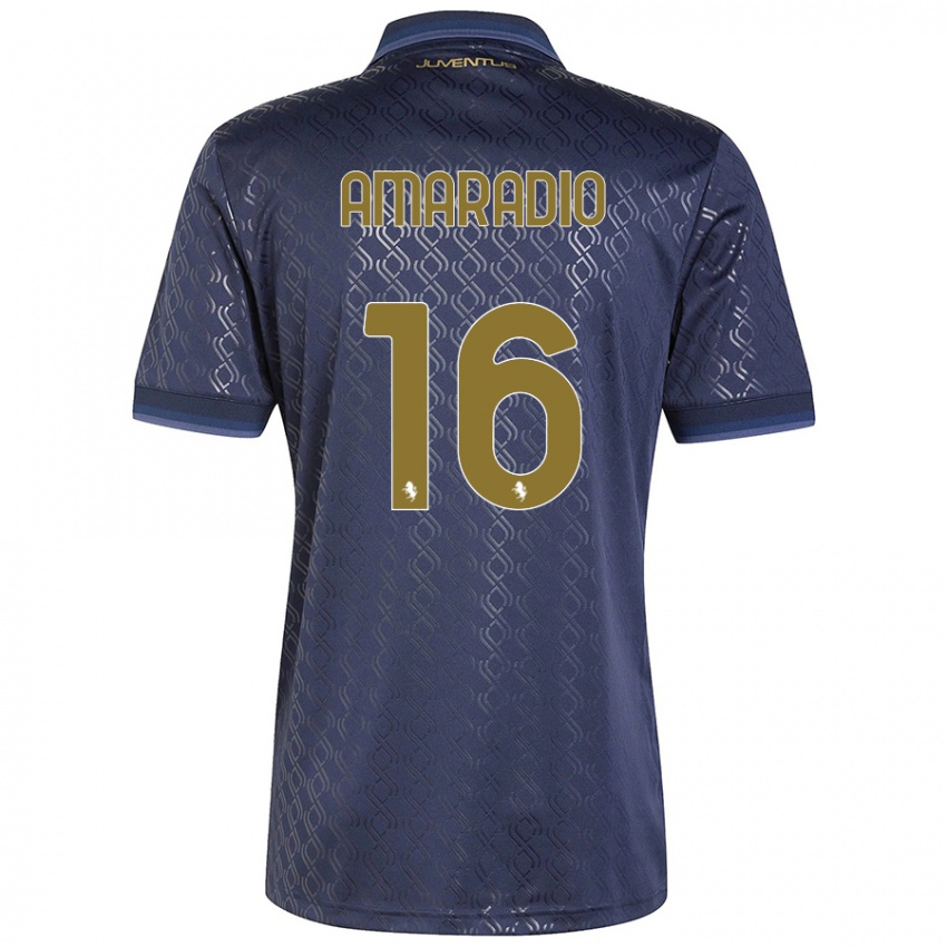 Criança Camisola Luca Amaradio #16 Azul-Marinho Terceiro 2024/25 Camisa