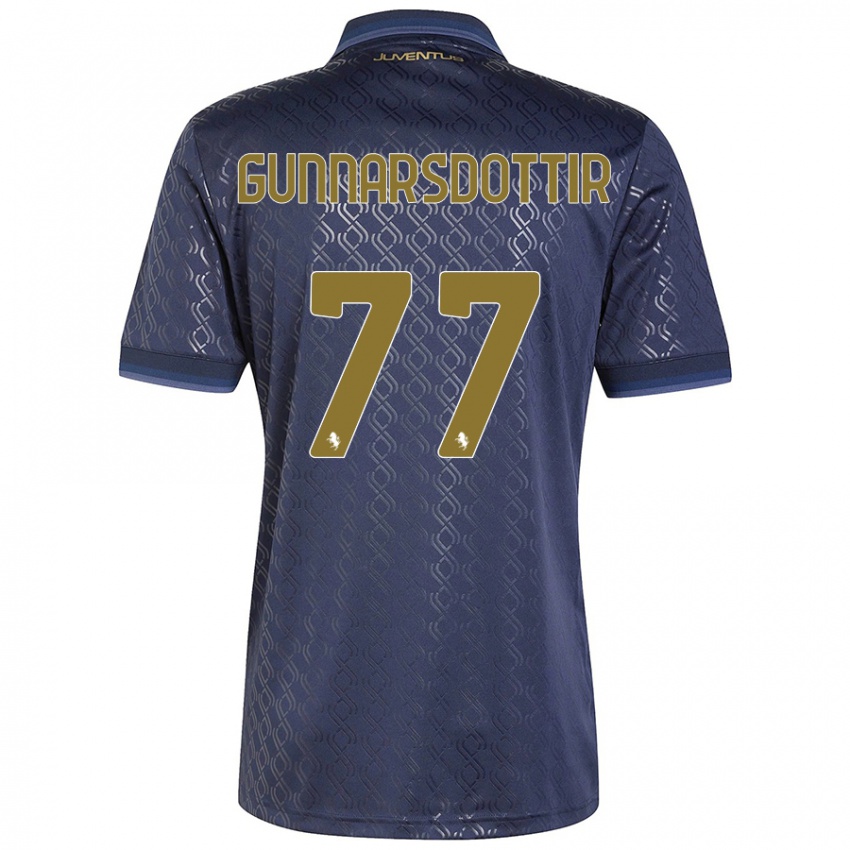 Criança Camisola Sara Bjork Gunnarsdottir #77 Azul-Marinho Terceiro 2024/25 Camisa