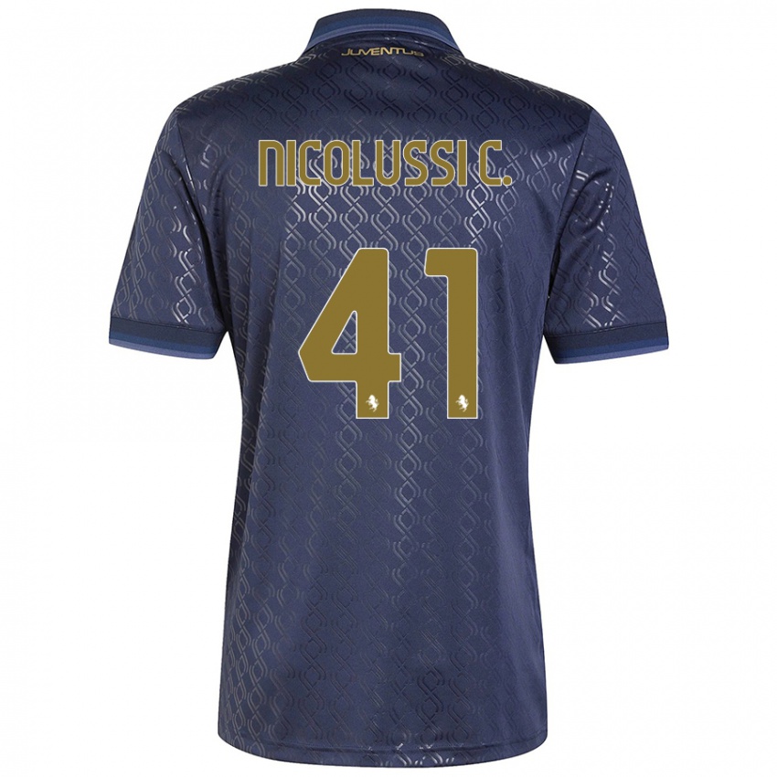 Criança Camisola Hans Nicolussi Caviglia #41 Azul-Marinho Terceiro 2024/25 Camisa