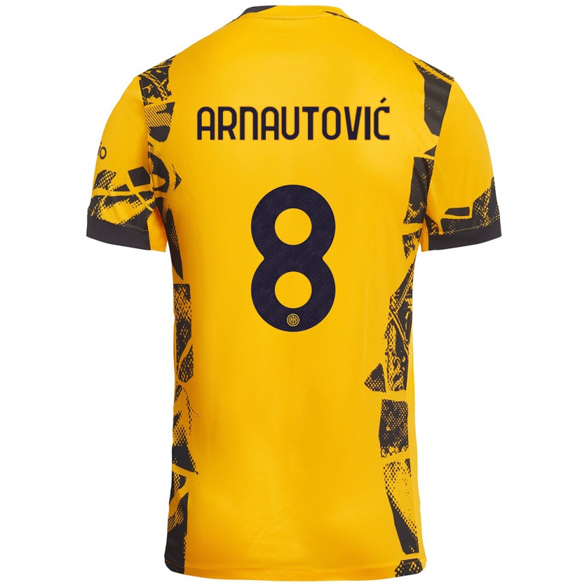 Criança Camisola Marko Arnautovic #8 Ouro Preto Terceiro 2024/25 Camisa