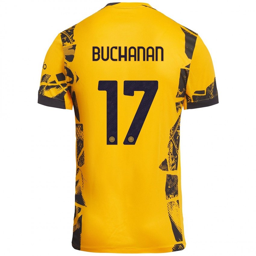 Criança Camisola Tajon Buchanan #17 Ouro Preto Terceiro 2024/25 Camisa