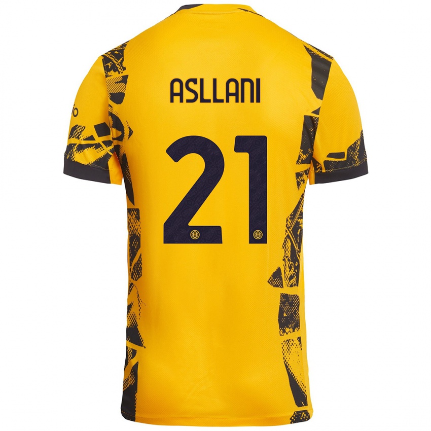 Criança Camisola Kristjan Asllani #21 Ouro Preto Terceiro 2024/25 Camisa