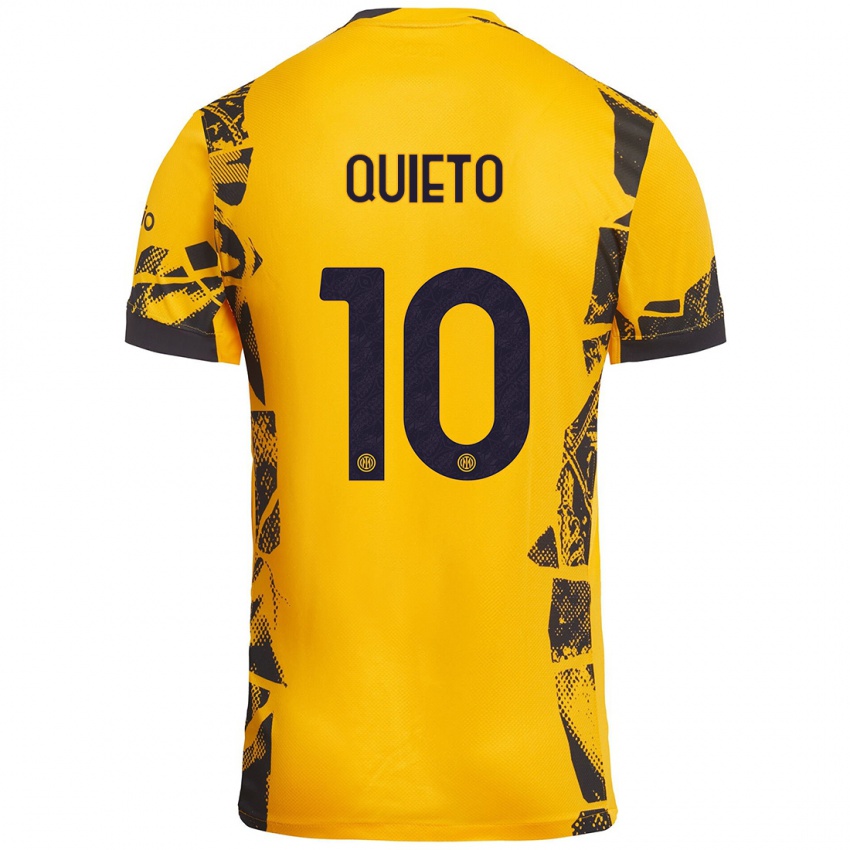 Criança Camisola Daniele Quieto #10 Ouro Preto Terceiro 2024/25 Camisa