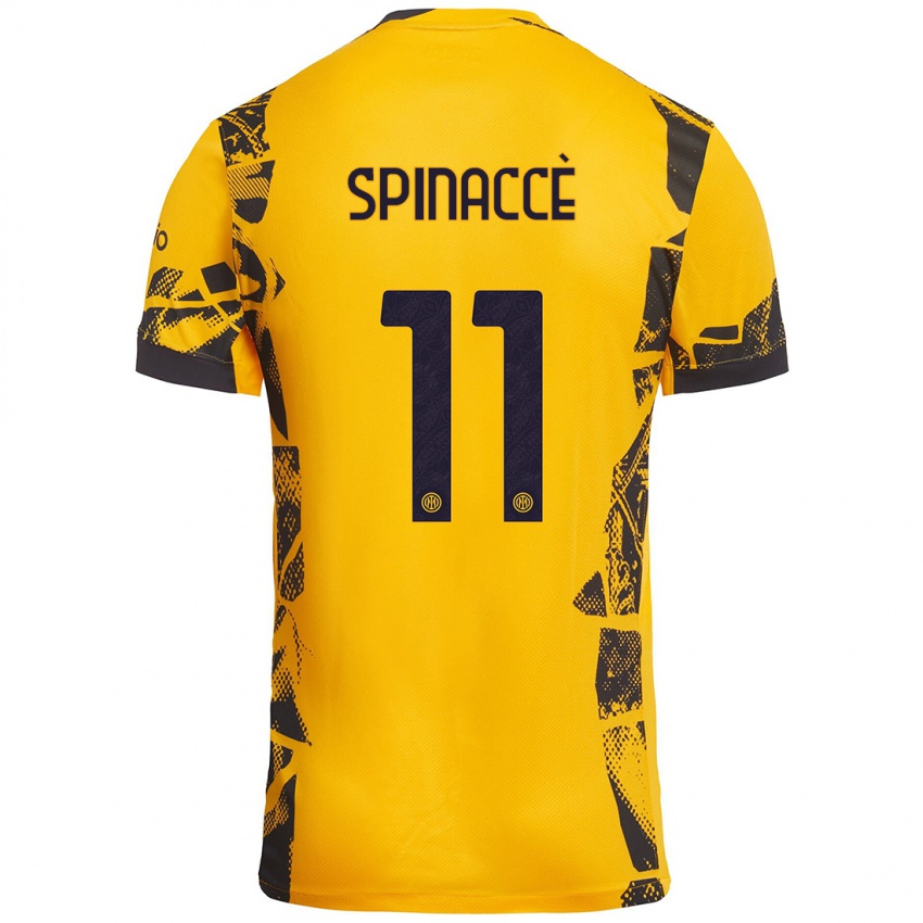 Criança Camisola Matteo Spinaccè #11 Ouro Preto Terceiro 2024/25 Camisa