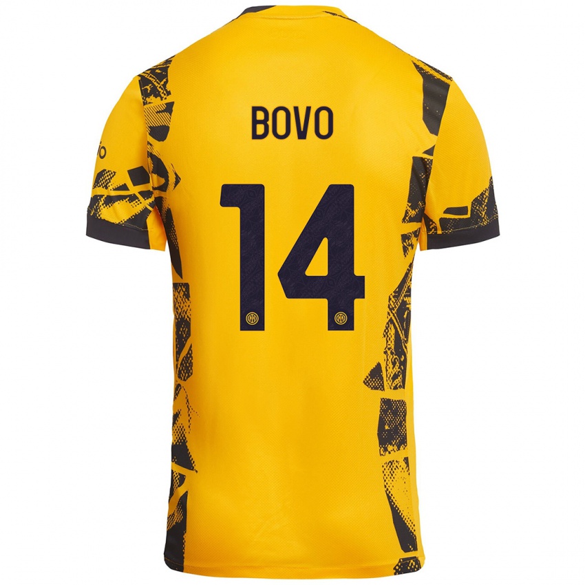 Criança Camisola Leonardo Bovo #14 Ouro Preto Terceiro 2024/25 Camisa