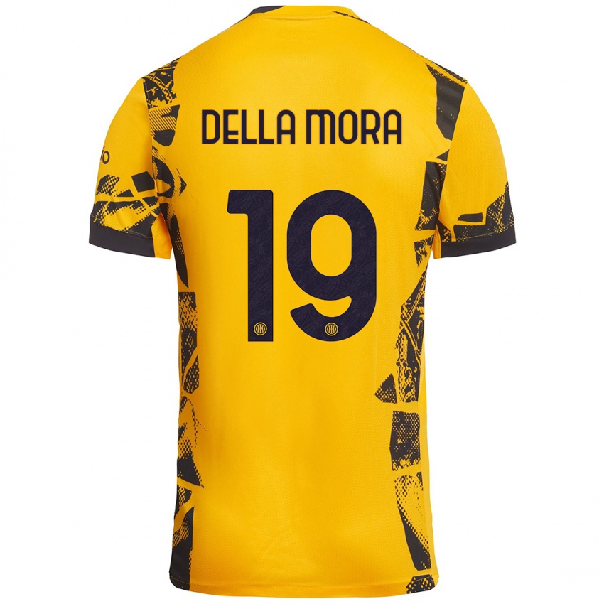 Criança Camisola Tommaso Della Mora #19 Ouro Preto Terceiro 2024/25 Camisa