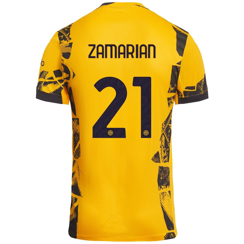 Criança Camisola Matteo Zamarian #21 Ouro Preto Terceiro 2024/25 Camisa