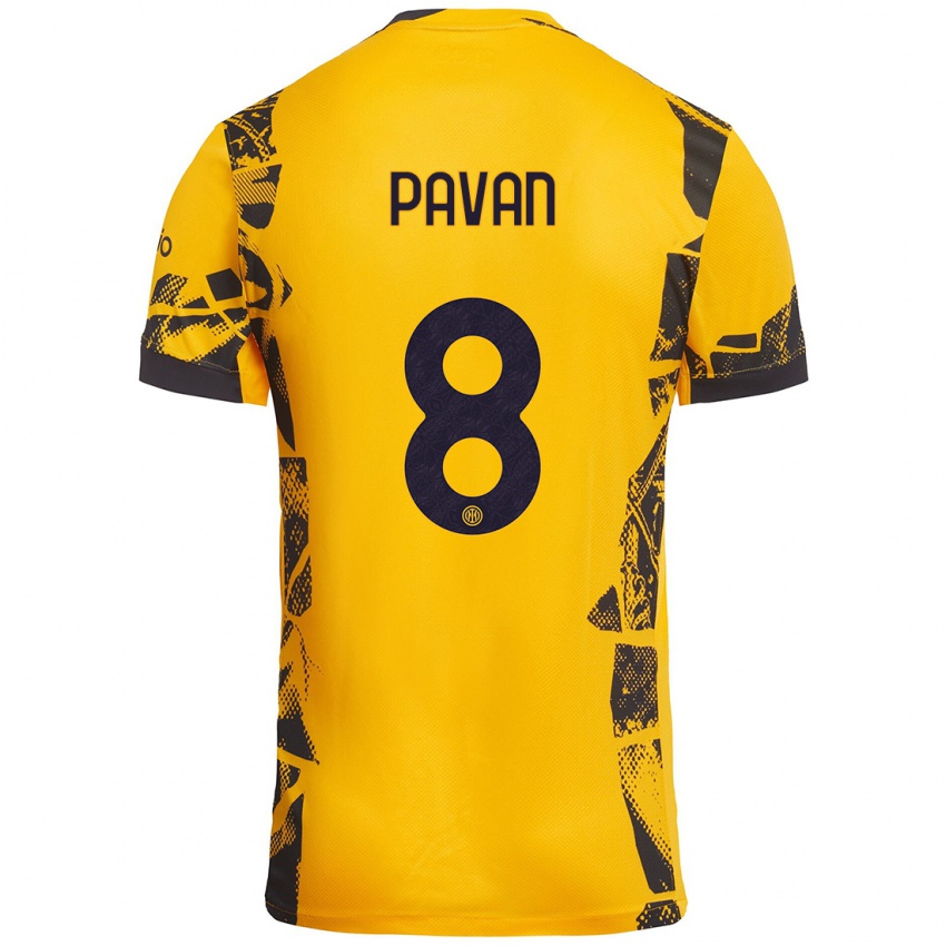 Criança Camisola Matilde Pavan #8 Ouro Preto Terceiro 2024/25 Camisa