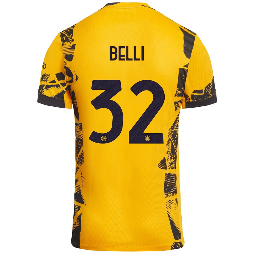 Criança Camisola Elena Belli #32 Ouro Preto Terceiro 2024/25 Camisa