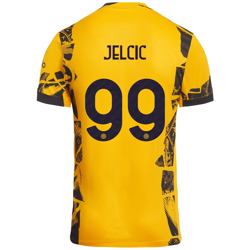 Criança Camisola Maja Jelčić #99 Ouro Preto Terceiro 2024/25 Camisa