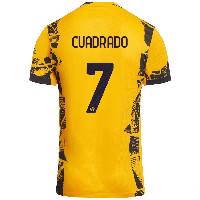 Criança Camisola Juan Cuadrado #7 Ouro Preto Terceiro 2024/25 Camisa