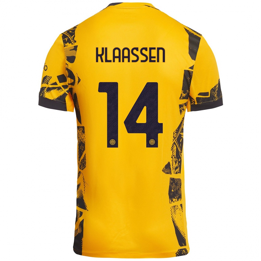 Criança Camisola Davy Klaassen #14 Ouro Preto Terceiro 2024/25 Camisa