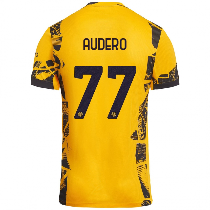 Criança Camisola Emil Audero #77 Ouro Preto Terceiro 2024/25 Camisa