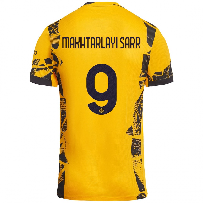 Criança Camisola Amadou Makhtarlayi Sarr #9 Ouro Preto Terceiro 2024/25 Camisa