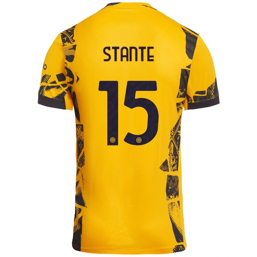 Criança Camisola Francesco Stante #15 Ouro Preto Terceiro 2024/25 Camisa