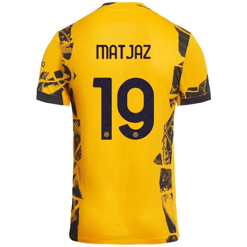 Criança Camisola Samo Matjaz #19 Ouro Preto Terceiro 2024/25 Camisa