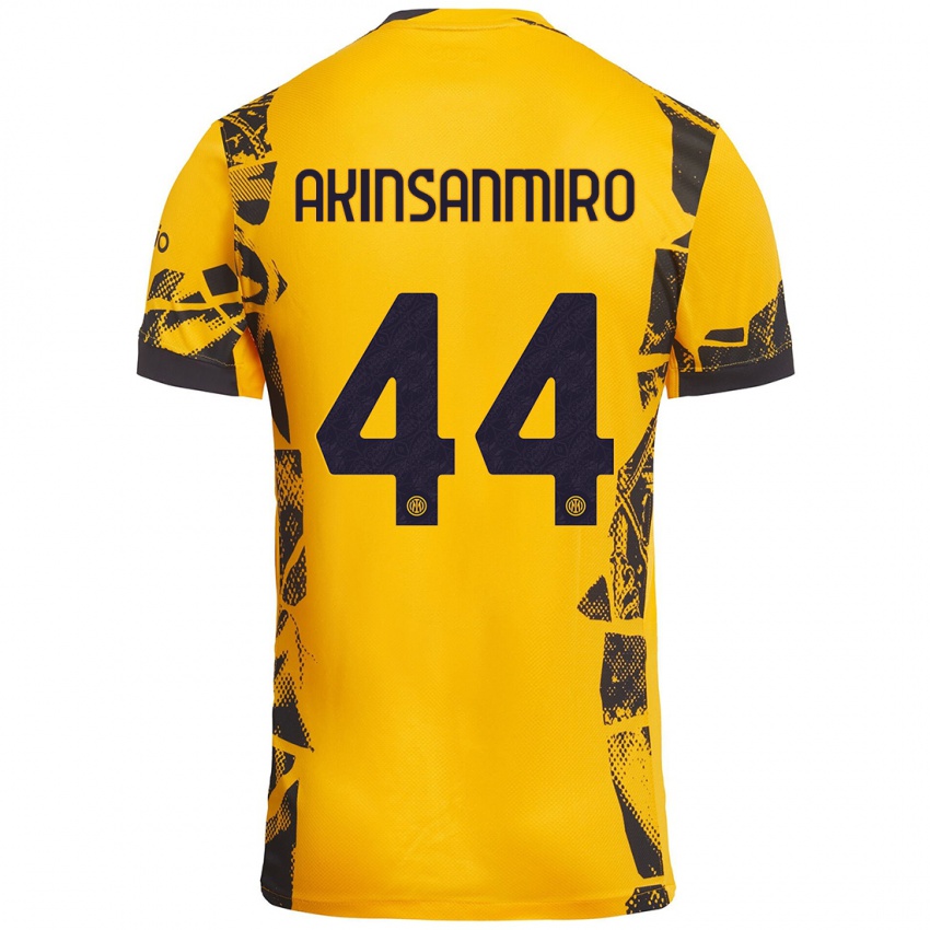 Criança Camisola Ebenezer Akinsanmiro #44 Ouro Preto Terceiro 2024/25 Camisa