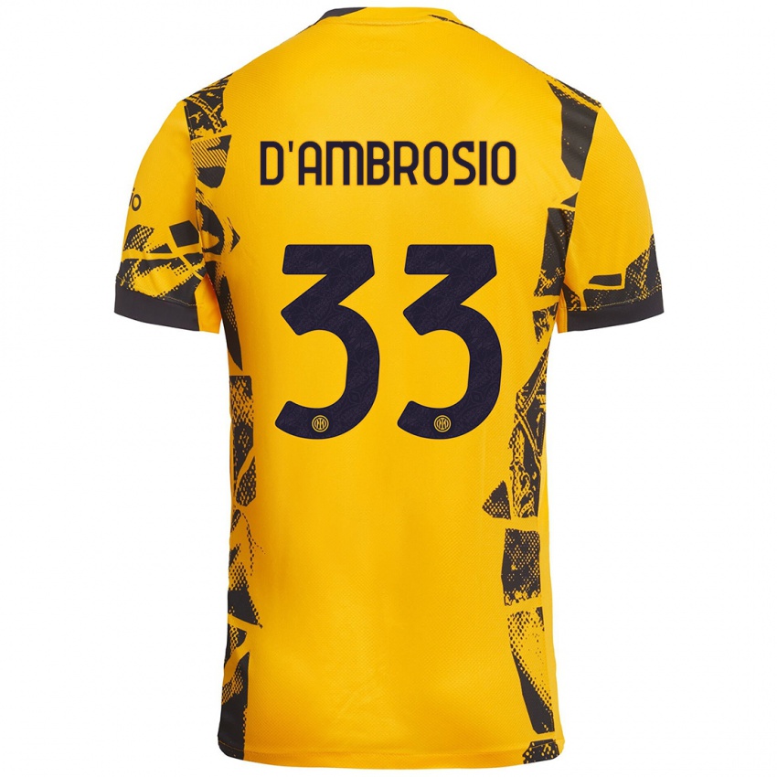 Criança Camisola Danilo D'ambrosio #33 Ouro Preto Terceiro 2024/25 Camisa