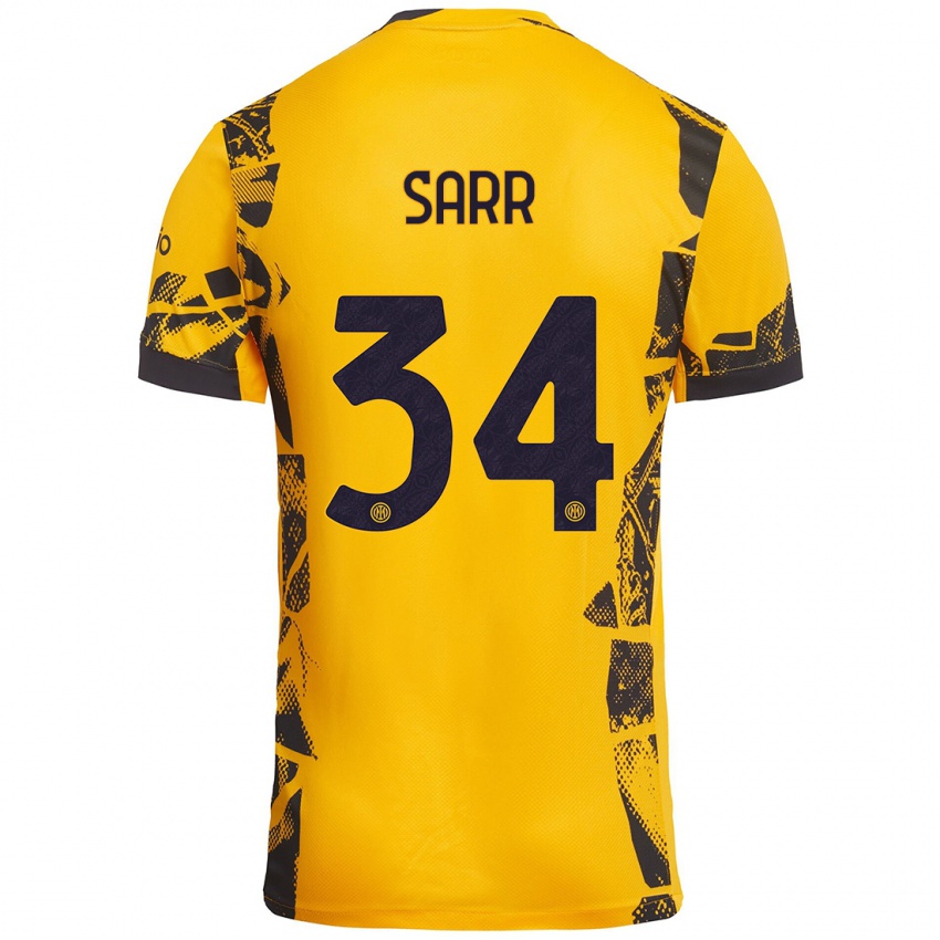 Criança Camisola Amadou Sarr #34 Ouro Preto Terceiro 2024/25 Camisa