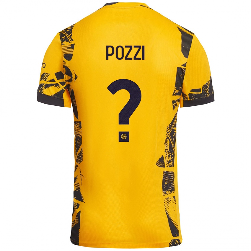 Criança Camisola Andrea Pozzi #0 Ouro Preto Terceiro 2024/25 Camisa