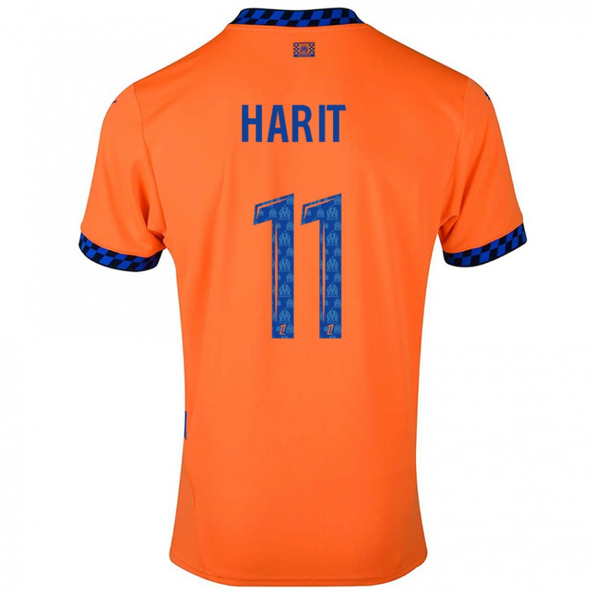 Criança Camisola Amine Harit #11 Laranja Azul Escuro Terceiro 2024/25 Camisa