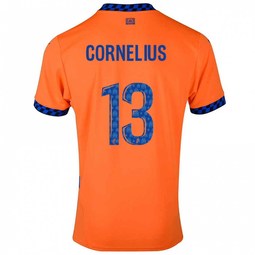 Criança Camisola Derek Cornelius #13 Laranja Azul Escuro Terceiro 2024/25 Camisa