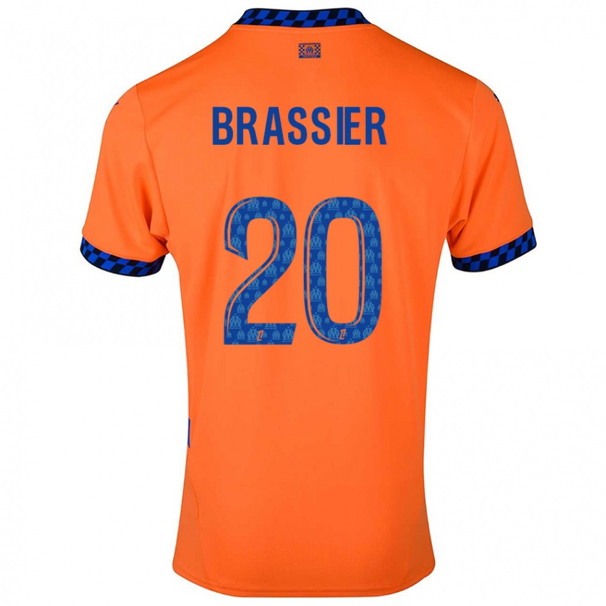 Criança Camisola Lilian Brassier #20 Laranja Azul Escuro Terceiro 2024/25 Camisa