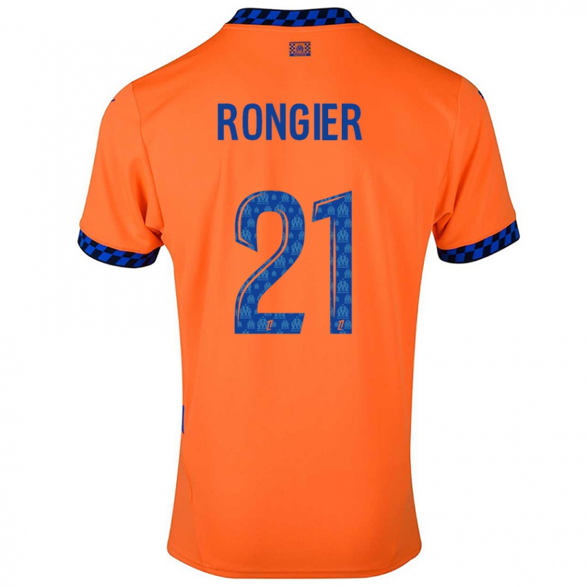 Criança Camisola Valentin Rongier #21 Laranja Azul Escuro Terceiro 2024/25 Camisa