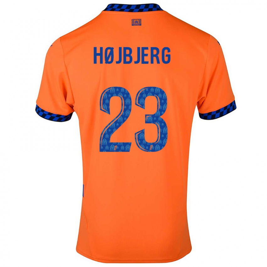 Criança Camisola Pierre Emile Hojbjerg #23 Laranja Azul Escuro Terceiro 2024/25 Camisa