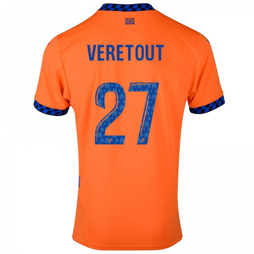 Criança Camisola Jordan Veretout #27 Laranja Azul Escuro Terceiro 2024/25 Camisa