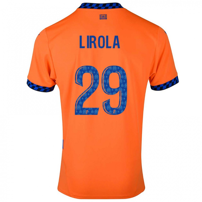 Criança Camisola Pol Lirola #29 Laranja Azul Escuro Terceiro 2024/25 Camisa