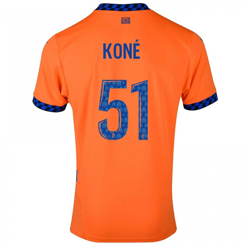 Criança Camisola Ismaël Koné #51 Laranja Azul Escuro Terceiro 2024/25 Camisa