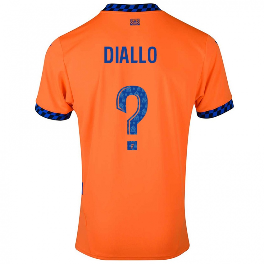 Criança Camisola Mouhamed Diallo #0 Laranja Azul Escuro Terceiro 2024/25 Camisa