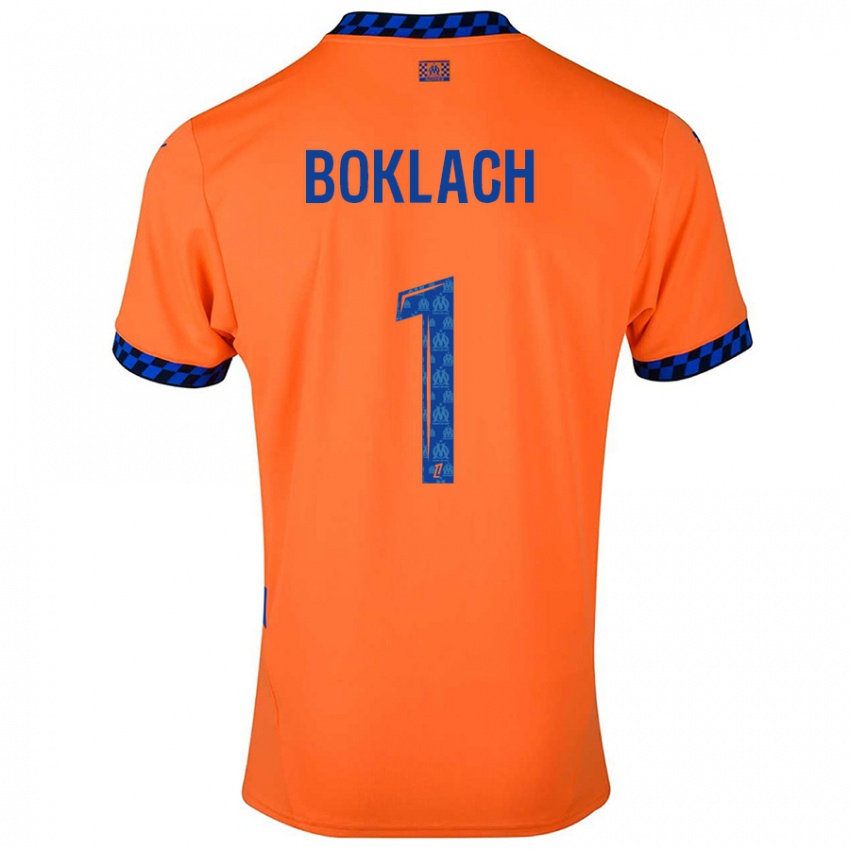 Criança Camisola Kateryna Boklach #1 Laranja Azul Escuro Terceiro 2024/25 Camisa