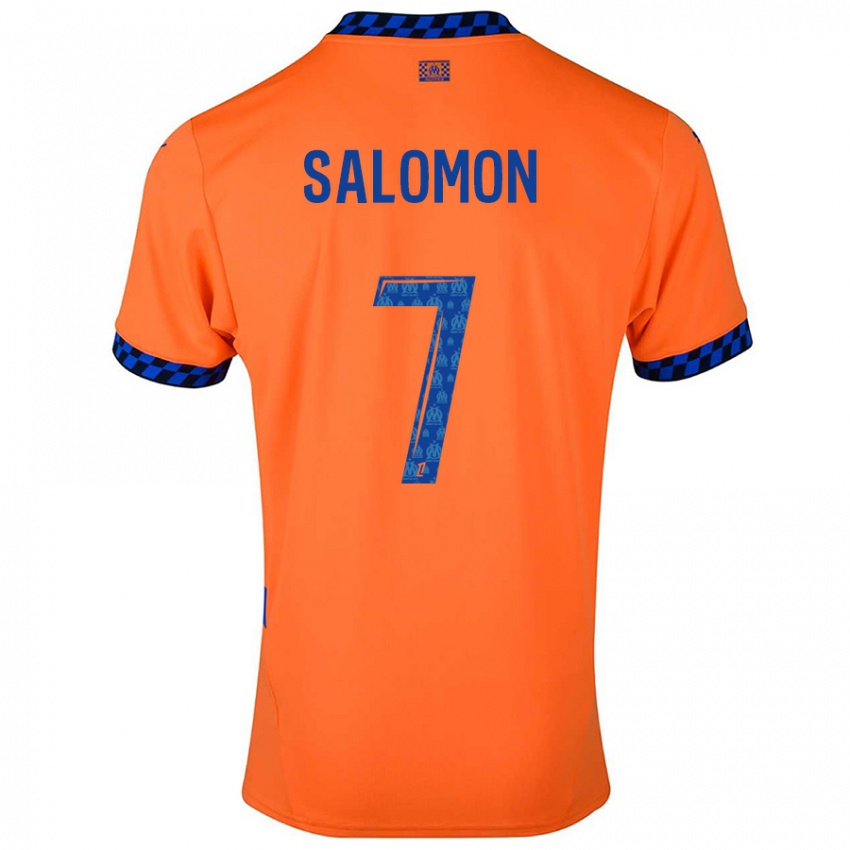 Criança Camisola Maëva Salomon #7 Laranja Azul Escuro Terceiro 2024/25 Camisa