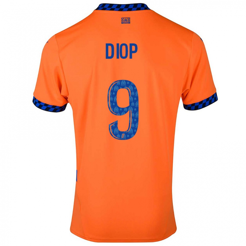 Criança Camisola Mama Diop #9 Laranja Azul Escuro Terceiro 2024/25 Camisa