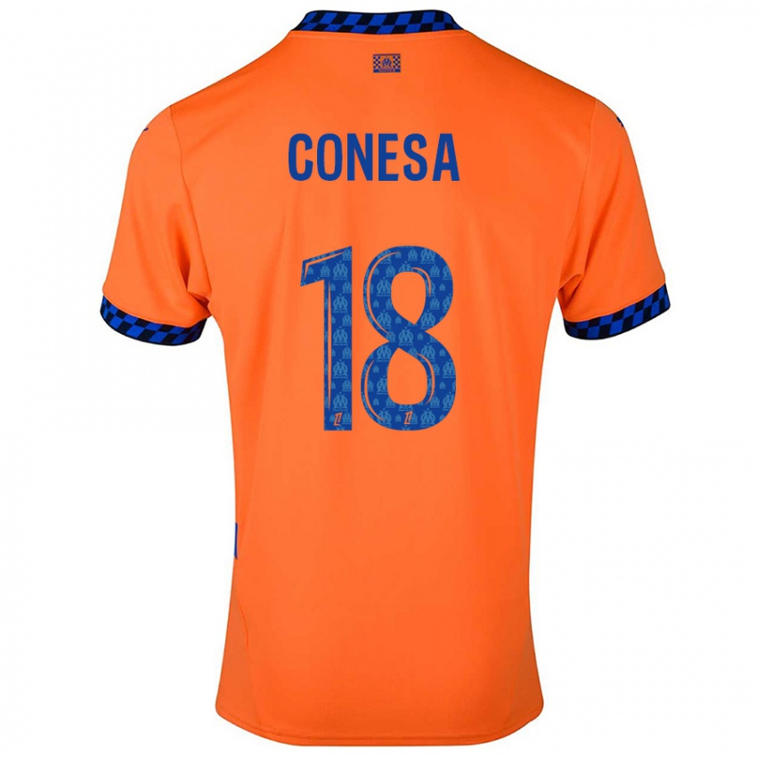 Criança Camisola Anna Conesa #18 Laranja Azul Escuro Terceiro 2024/25 Camisa