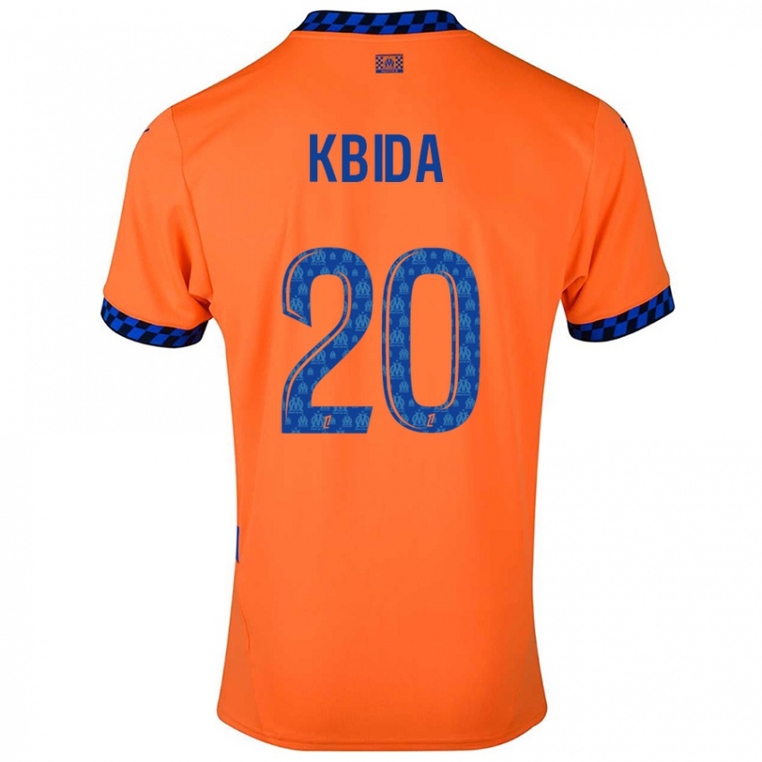 Criança Camisola Inès Kbida #20 Laranja Azul Escuro Terceiro 2024/25 Camisa