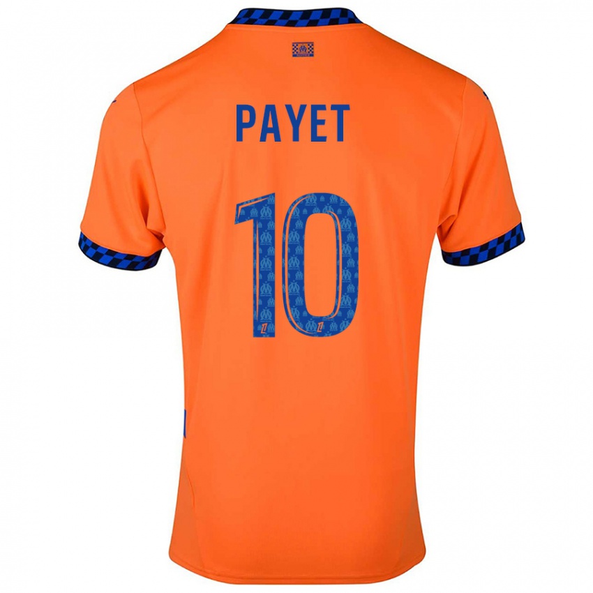 Criança Camisola Dimitri Payet #10 Laranja Azul Escuro Terceiro 2024/25 Camisa