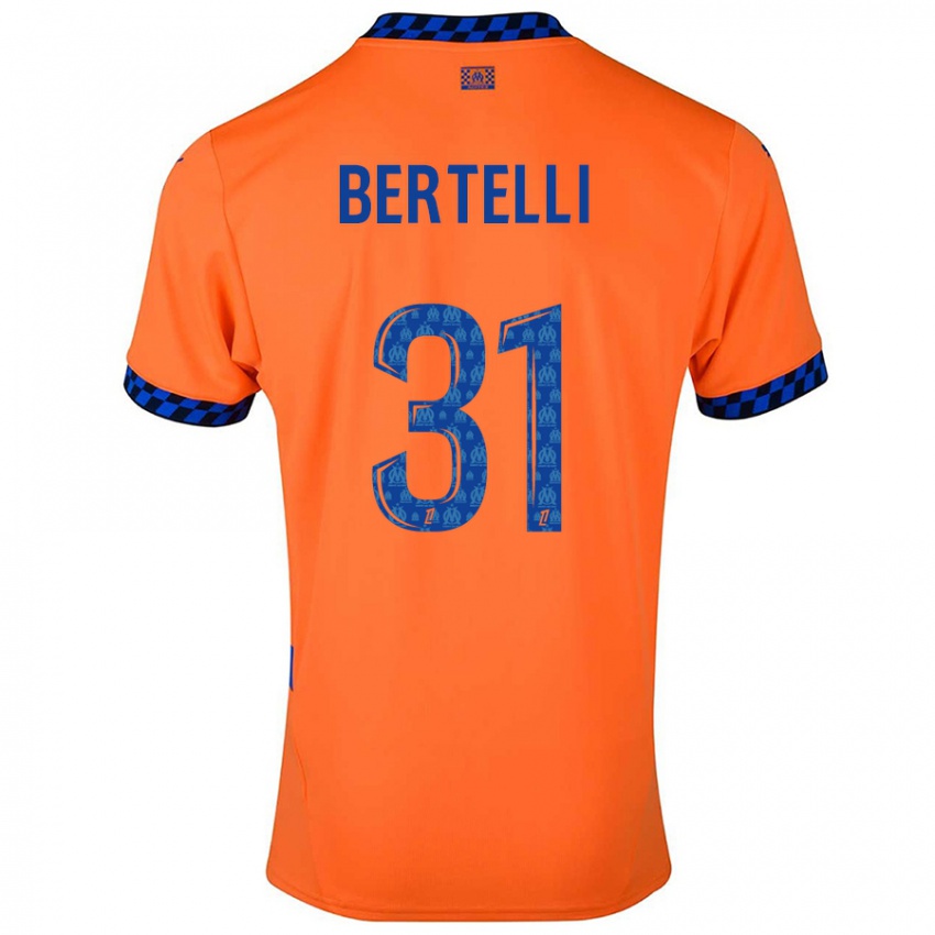 Criança Camisola Ugo Bertelli #31 Laranja Azul Escuro Terceiro 2024/25 Camisa