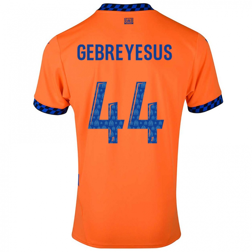 Criança Camisola Esey Gebreyesus #44 Laranja Azul Escuro Terceiro 2024/25 Camisa