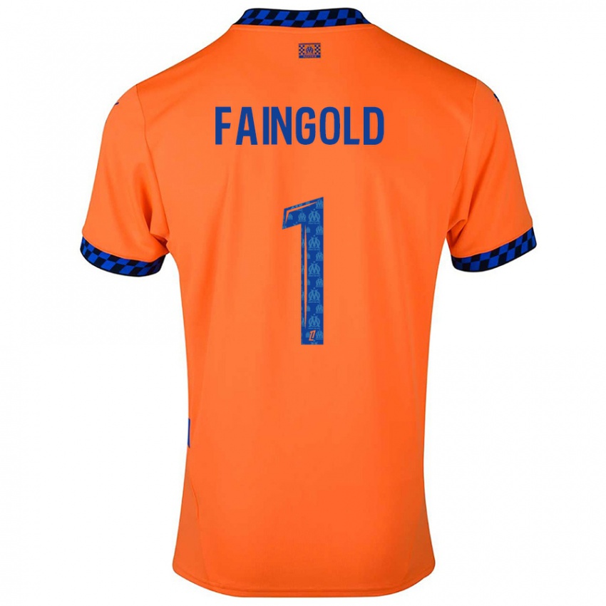 Criança Camisola Abbie Faingold #1 Laranja Azul Escuro Terceiro 2024/25 Camisa