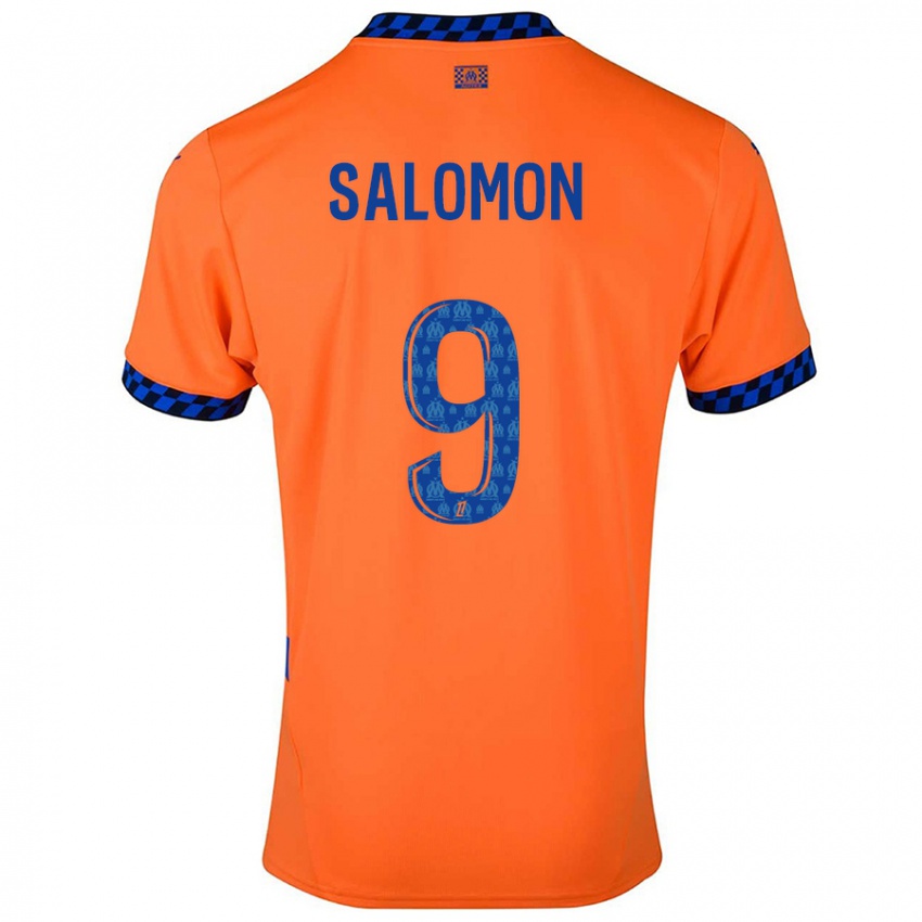 Criança Camisola Maeva Salomon #9 Laranja Azul Escuro Terceiro 2024/25 Camisa