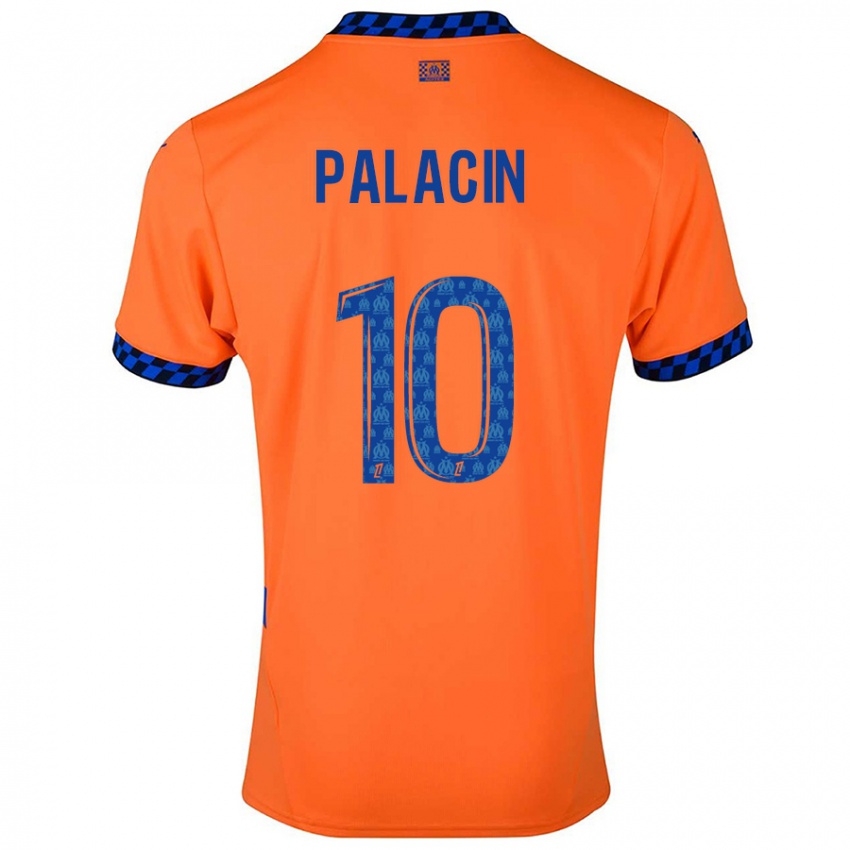 Criança Camisola Sara Palacin #10 Laranja Azul Escuro Terceiro 2024/25 Camisa